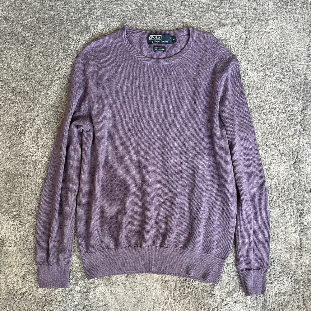 Polo Ralph Lauren Purple Preppy Pullover Crewneck Sweater Men's Size Medium
